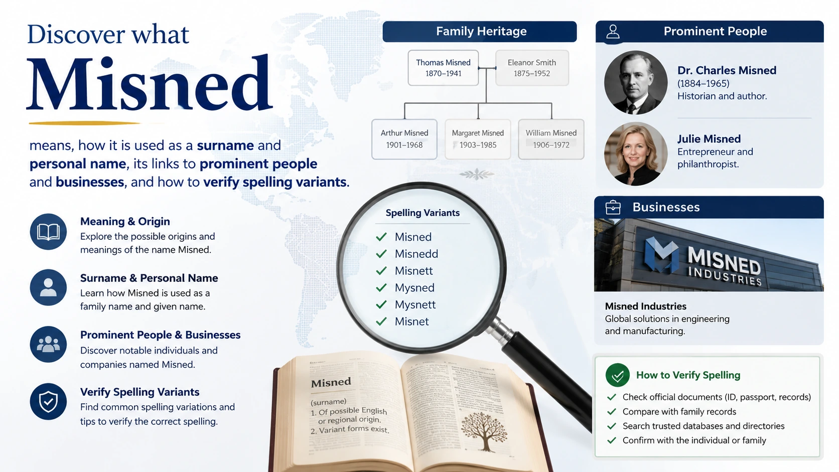 Misned Meaning, Name Origins, People, Companies, and Spelling Variants